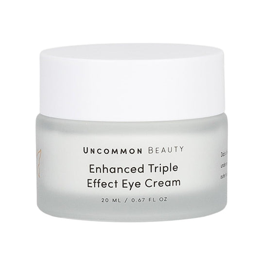 Uncommon Beauty Enhanced Triple Effect Eye Cream - Reduces Fine Lines, Wrinkles, and Dark Circles - Anti-Aging, Depuffing, and Hydrating - All Skin Types, Vegan, Cruelty Free, 0.67 FL OZ