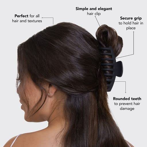 Kitsch Large Hair Clips For Women - Durable Recycled Plastic Claw Clips for Styling & Updos | Secure All-Day Hold, Comfortable Fit - Black & Tortoise | Ideal Gifts for Women, 2pcs