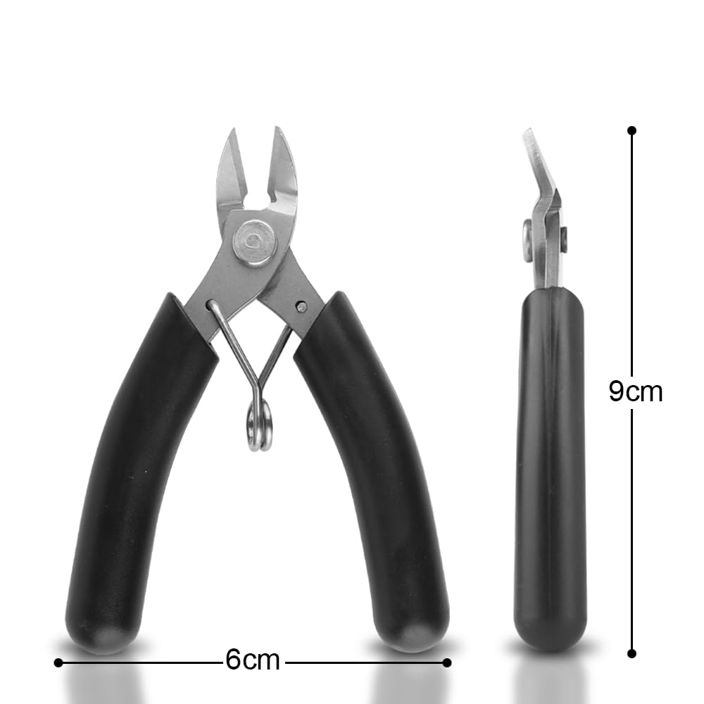 Hair Extension Pliers for Pre-bonded Extensions - Mini Size Keratin Bonding Cutter with Anti-slip Handle - Wire Flush Cutters - Diagonal Cutting Pliers for Electrician Wire Cutting