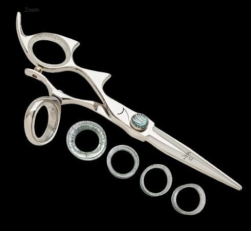 Sharkfin Shears Left Hand Double Shark Swivel 5.5" Japanese Steel Scissors