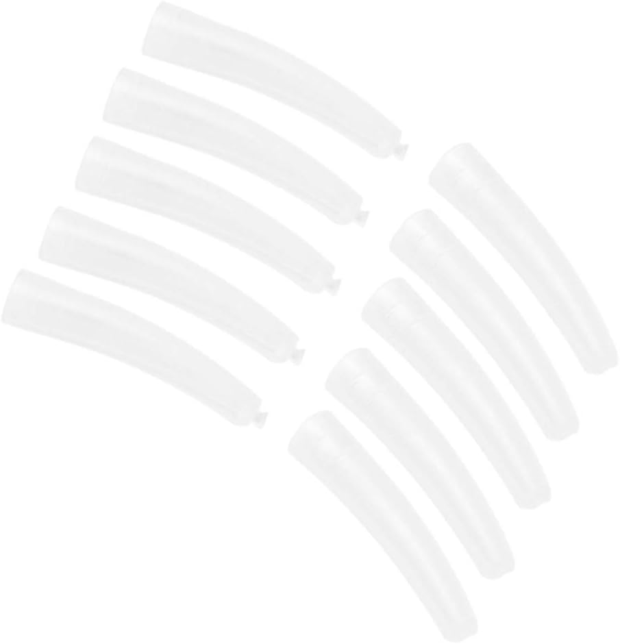 10Pcs Tweezers Cover, Grafting Eyelashes Tips Covers, Transparent Plastic Elbow Tweezers AntiDust NonSlip Eyelashes Grafting Tool
