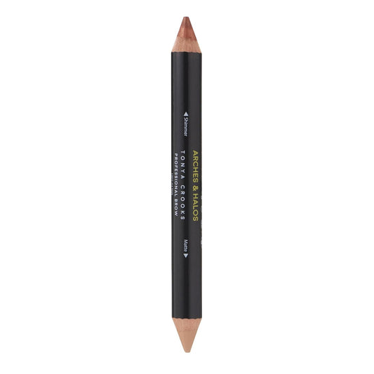 Arches & Halos Brow Highlighting and Concealer Crayon - Tan - Shaping and Shimmer Eyebrow Stick and Highlighter Duo - Soft, Ultra Creamy Formula - Define, and Sculpt for Sharp Brows - 0.176 oz