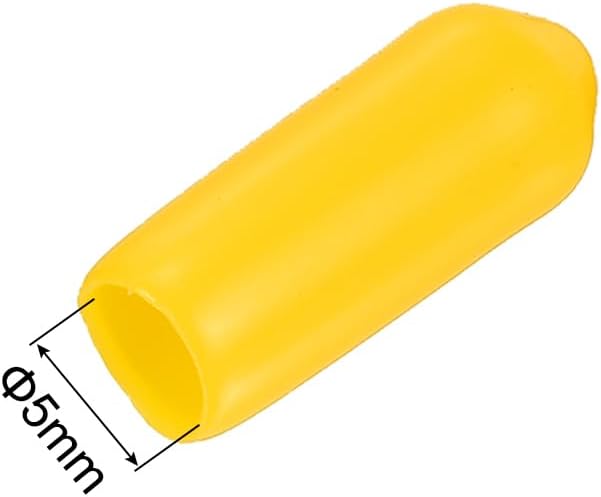 uxcell 50pcs Rubber End Caps 5mm(3/16 inch) ID Vinyl Cap Cover Screw Protectors Yellow