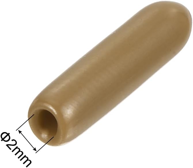uxcell 50pcs Rubber End Caps 2mm ID Vinyl PVC Round Tube Bolt Cap Cover Screw Thread Protectors Light Brown, 0.08 inch