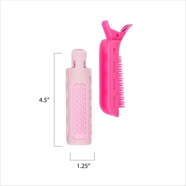 6pc Styling Curling Clips - Easy-to-Use Dual-Purpose Hair Clips for Curling and Volumizing |Heat Resistant Hair Clip Set, Premium Quality Hair Accessories for Women (PINK)