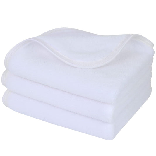 SINLAND Microfiber Face Cloths Reusable Makeup Remover Washcloths Super Soft and Absorbent Fingertip Face Towels for Sensitive Skin Women 12 x 12 Inch 3 Pack White