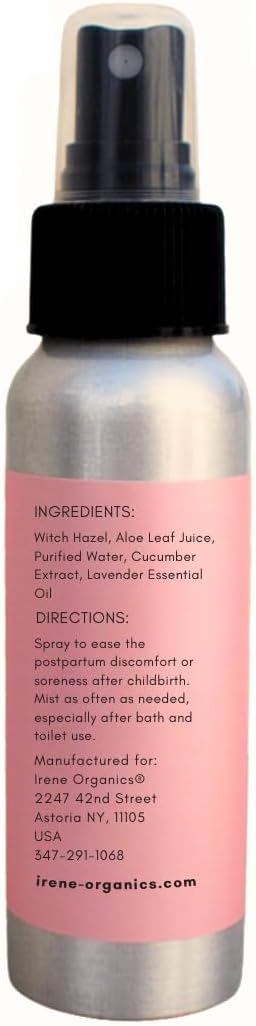 Organic Perineal Massage Oil Spray by Irene Organics for Pregnancy and Postpartum - Prevention for Perineum Tearing, All Natural, Third Trimester Pregnancy Must Haves for Childbirth (Perineal Bundle)
