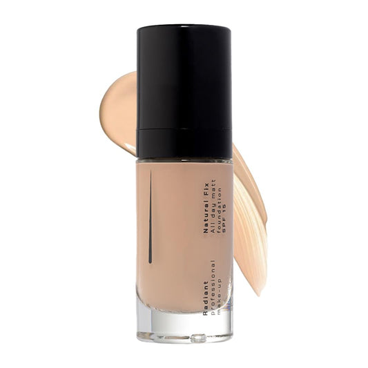 Radiant Professional Natural Fix All Day Matte Cream Foundation - Long Wear High Coverage Face Makeup Foundation With SPF 15 - Oil Free Matte Finish - For All Skin Types-1.01 oz. (03 Beige)