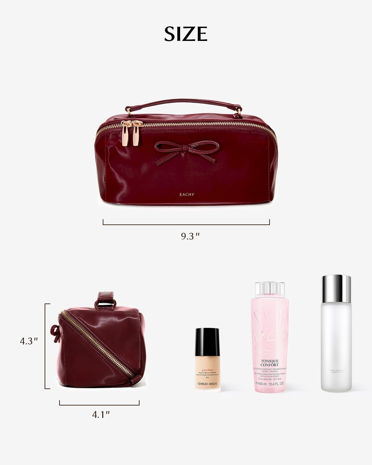 EACHY Travel Makeup Bag,Large Capacity Cosmetic Bags for Women,Waterproof Portable Pouch Open Flat Toiletry Bag Pattern Makeup Bag