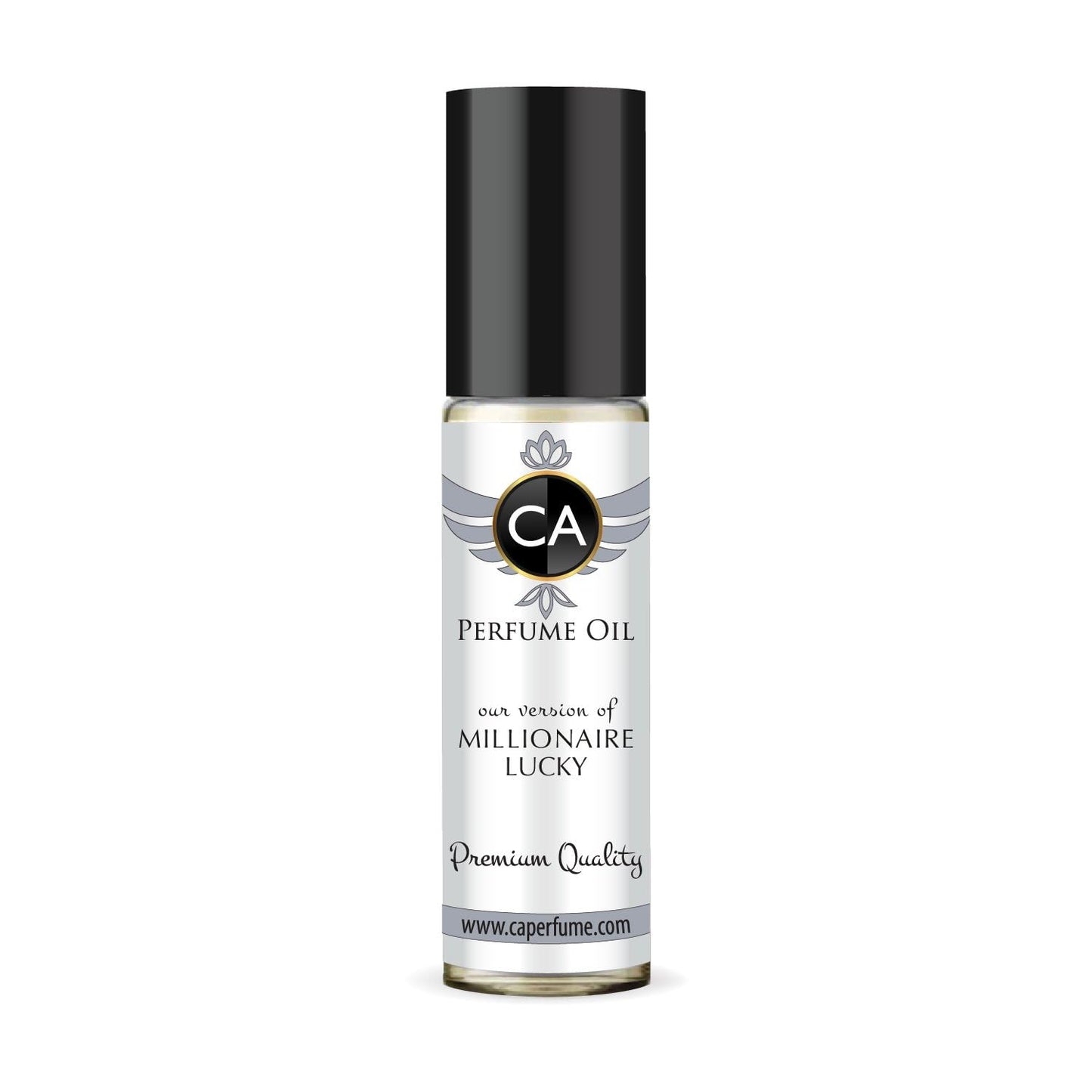 CA Perfume Impression of Millionaire Lucky for Men Eau De Parfum Woody Scent Long Lasting Cologne for Men Travel Size TSA Ready for Day and Night Wear 0.33 Fl Oz 10ml