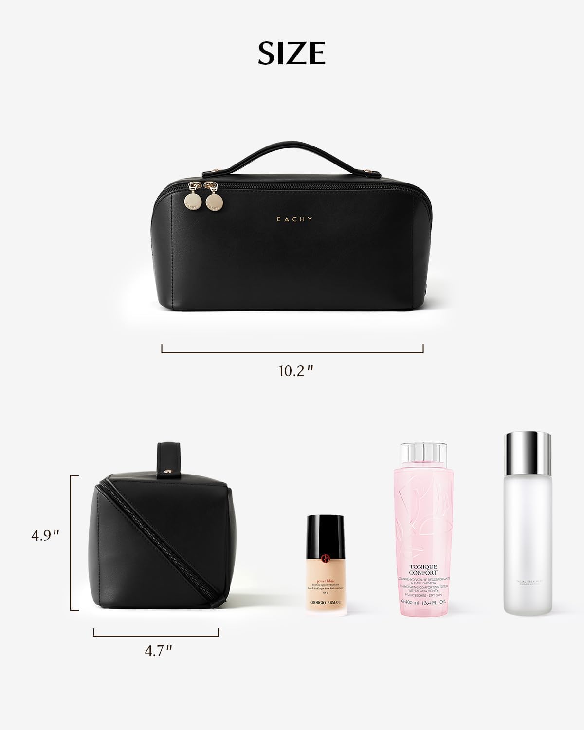 EACHY Travel Makeup Bag,Large Capacity Cosmetic Bags for Women,Waterproof Portable Pouch Open Flat Toiletry Bag Pattern Makeup Bag