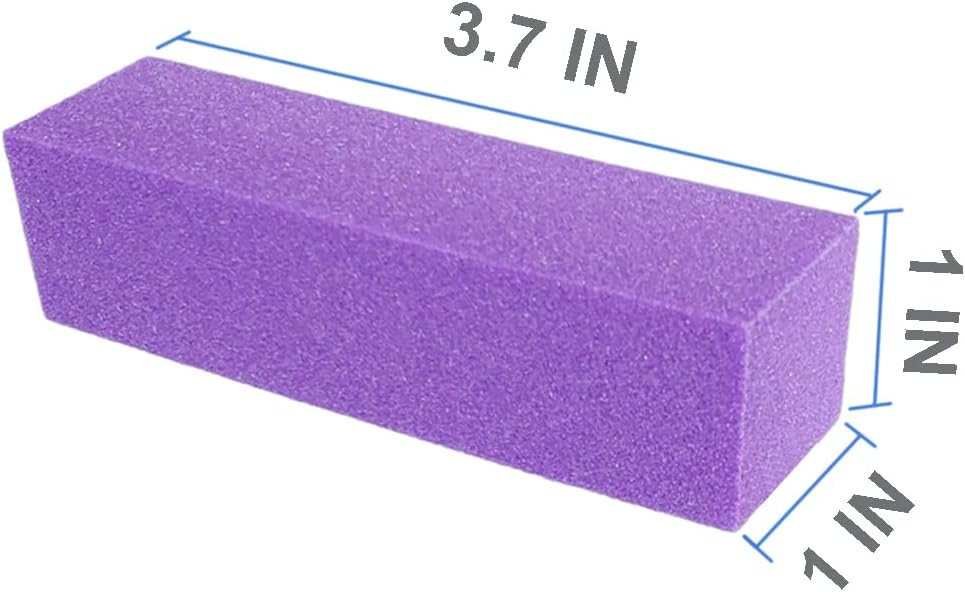 10 Pcs Nail Buffer Block for Acrylic and Natural Nails, 4 Sided Sanding Buffers for Gel Nails Fingernail Shine Buffing Filer Set, Professional Manicure Polisher Buffer Bulk Medium Grit (Purple)