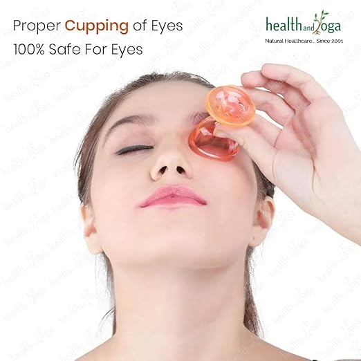 HealthAndYoga™ ChillEyes Colored Eye Wash Cups for Effective Eye Cleansing - with Storage Container - Eye Shaped Rim, Snug Fit (2 Pcs.) (1 Blue + 1 Orange)