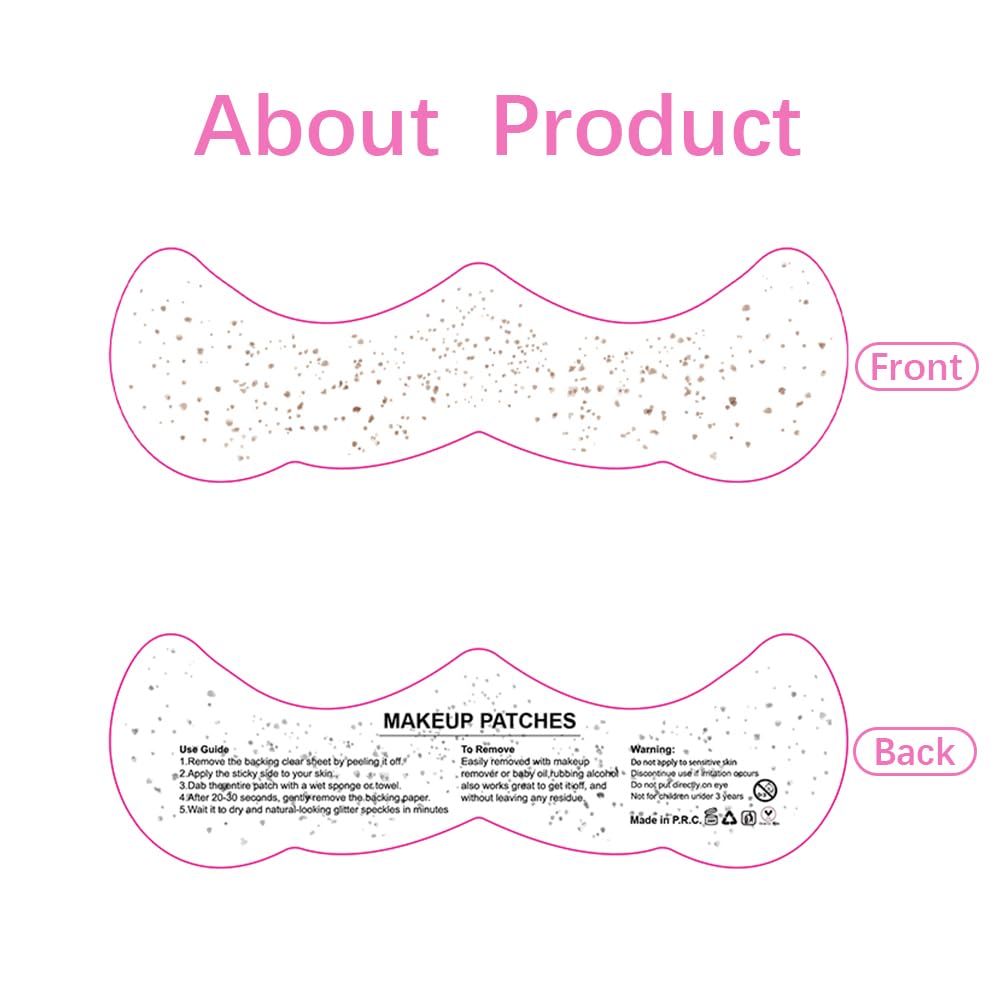 Glitter Freckles Face Tattoo, 12 Sheet Brown Face Glitter Waterproof Freckles, Makeup Patches, Face Tattoos for Women