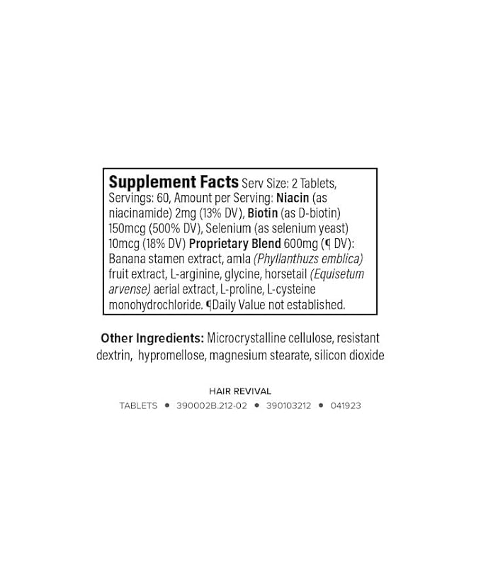 Isagenix Hair Revival - Natural Hair Growth & Thickening Supplement - Supports Healthy Scalp - Formula Contains Biotin, Amino Acid, Banana Flower Extract & More - 120 Tablets (60 Servings)