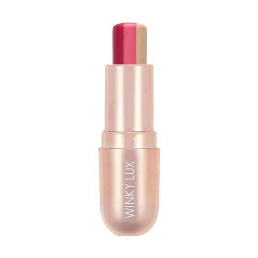 Winky Lux Strawberry Rose Tri-Color Tinted Lip Balm – Hydrating Lip Balm, Sheer Pink Tint, Lip Care with Jojoba Oil & Vitamin E, Moisturizes & Softens Dry Lips, Buttery Soft with Strawberry Rose Scent