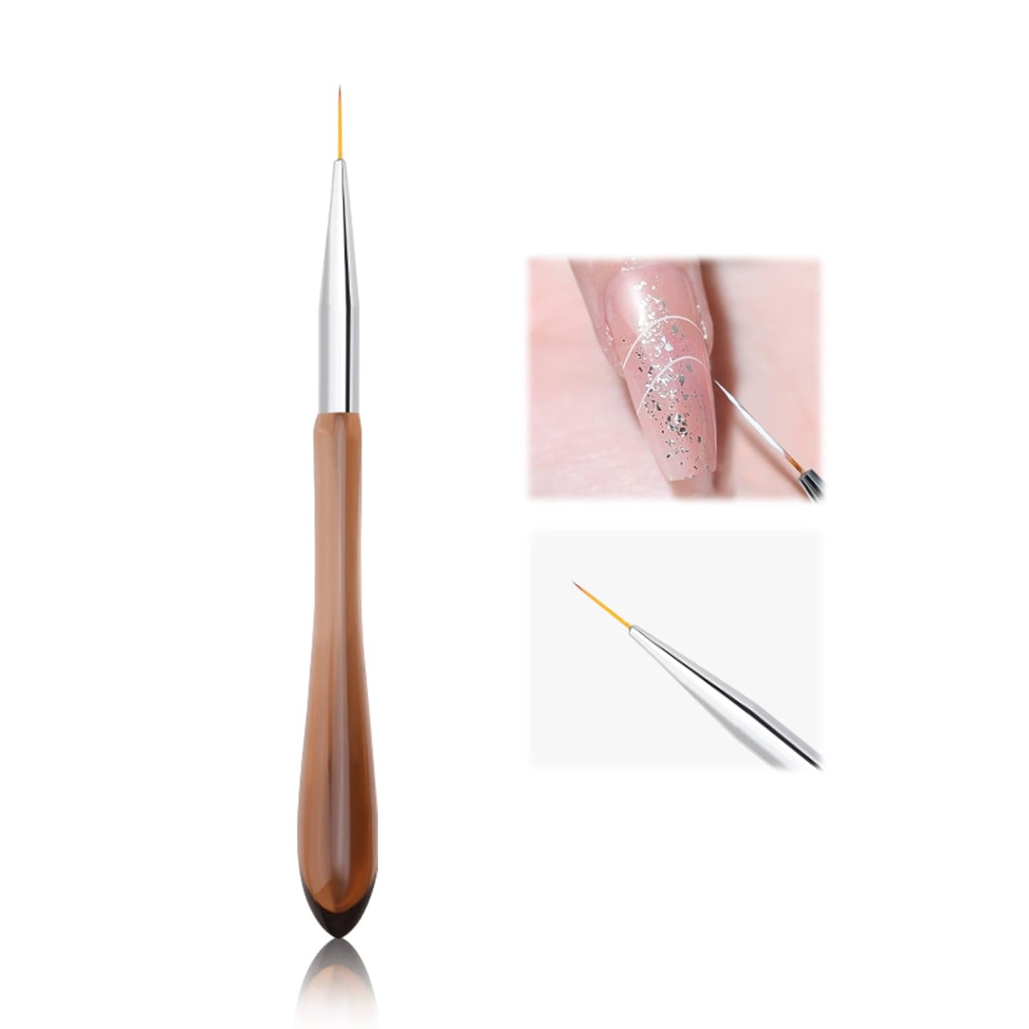 Nail Art Brush Long Line Pen - Precision Tool for Detailed Nail Design, Fine Lines, Water Ripples, and Intricate Patterns, 10