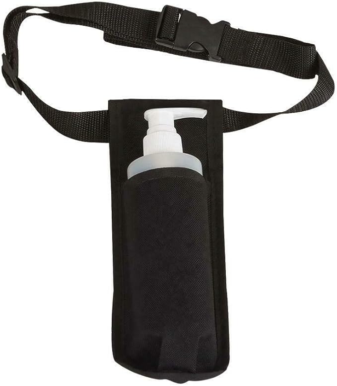 Massage Bottle Holster Durable Waist Pack, Single Bottle Holster Kit, Adjustable Strap,Heavy Duty Essential Oil Dispenser for Massage Practitioners (black)