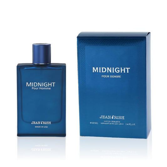 Jean Rish Midnight Pour Homme Eau De Toilette for Men (3.4 Fl Oz / 100ml) with Bergamot, Lavender & Patchouli - Long Lasting and Luxury Fragrance, Made in USA