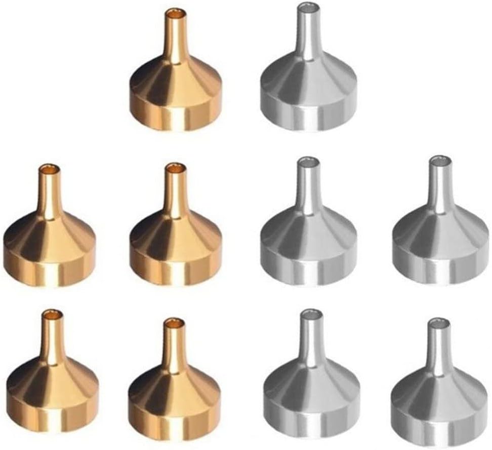 10 Pcs Metal Mini Funnel, Tiny Funnel for Filling Bottles, Small Funnel to Transfer Cosmetics, Essential Oils, Perfume, Liquids
