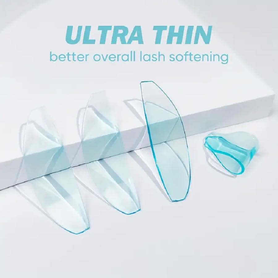 Lash Lift Shields Flat, Lomansa Korean Lash Lift Pads Super Sticky Glueless For NO.1 Perm Soften Lash Lift Rods (Blue)