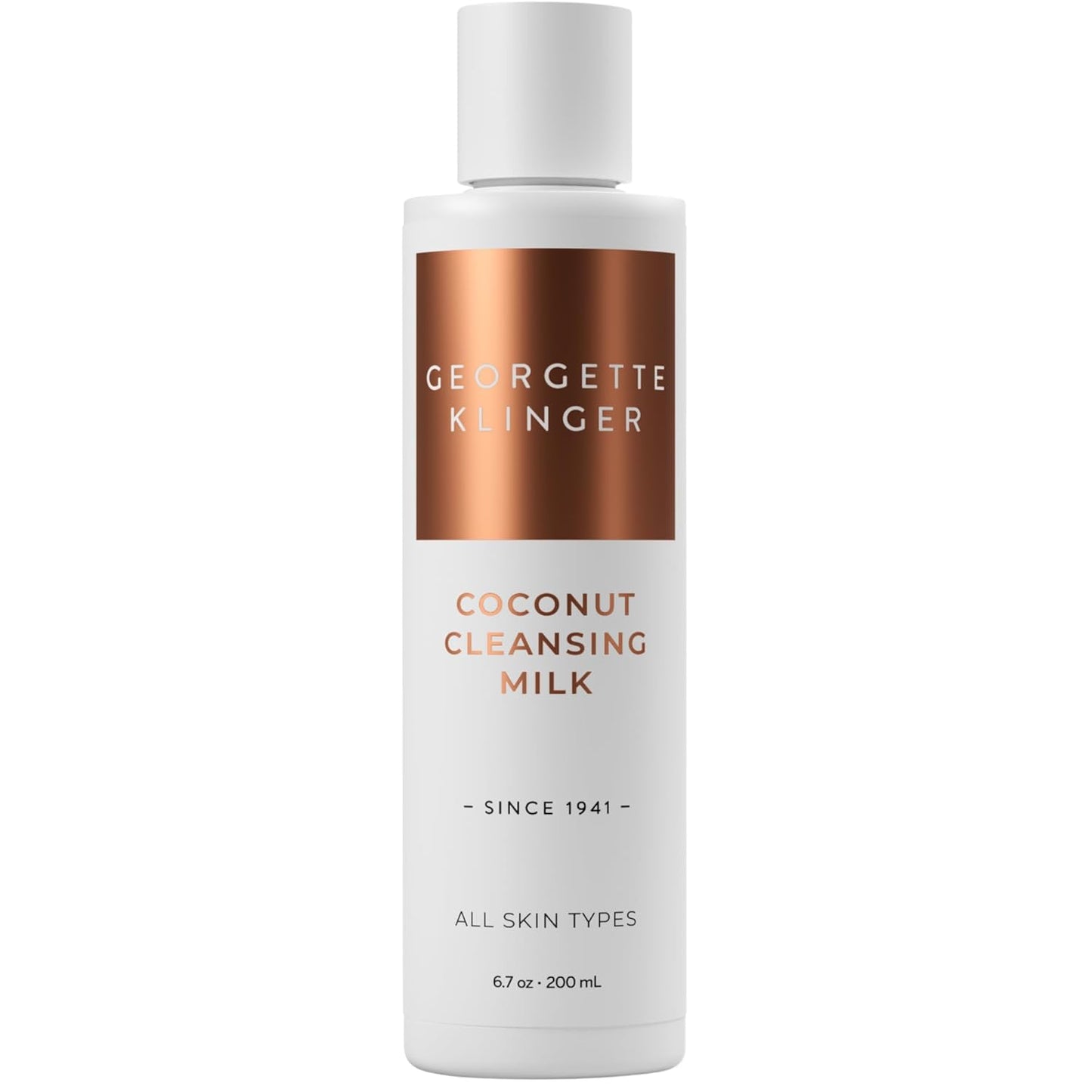 Georgette Klinger Coconut Cleansing Milk - Natural Face Wash for Women, Gentle Makeup Remover That Restores Moisture with Nutrient-Rich Coconut Oil, Vegan for All Skin Types - 6.7 oz
