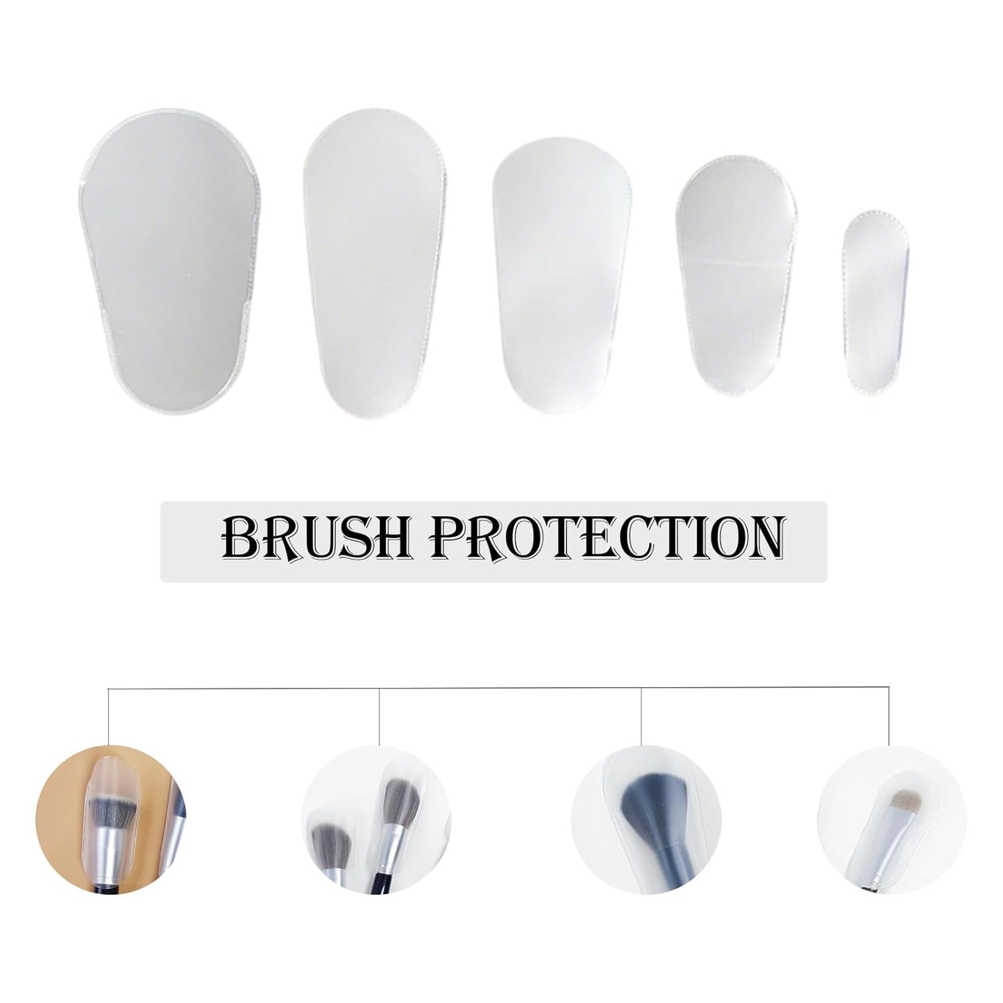 20 Piece Makeup Brush Covers, CYHYII Dustproof Cosmetic Brush Protectors for Travel & Storage, Lightweight and Durable Plastic Brush Guards (Multiple Sizes)