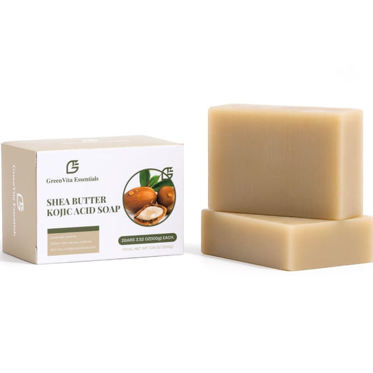 Shea Butter Kojic Soap-Skin and Body Brightening with Shea Butter, Dark Spot Remover, Acne Fighting and Moisturizer (Pack of 2) 100g each