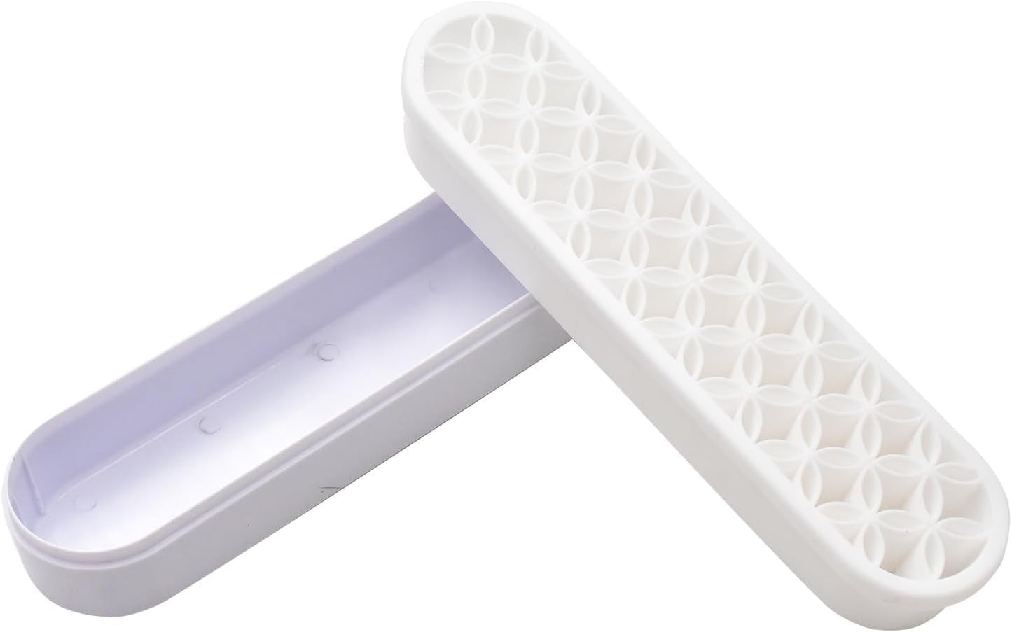 2 PCS Multi-Purpose Cosmetic Storage Box, Desktop Organizers Silicone Make Up Brush Storage Stand Desktop Storage Box for Brush,Pencil,Art Supplies, Painting Brush(White)