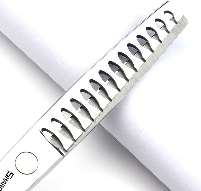 SHARENDS 6/6.5 inch Professional Hair Scissors - Barber Scissors - Stainless Steel - Silver - Modern Style - Right Hand - 6 Inch Teeth-A