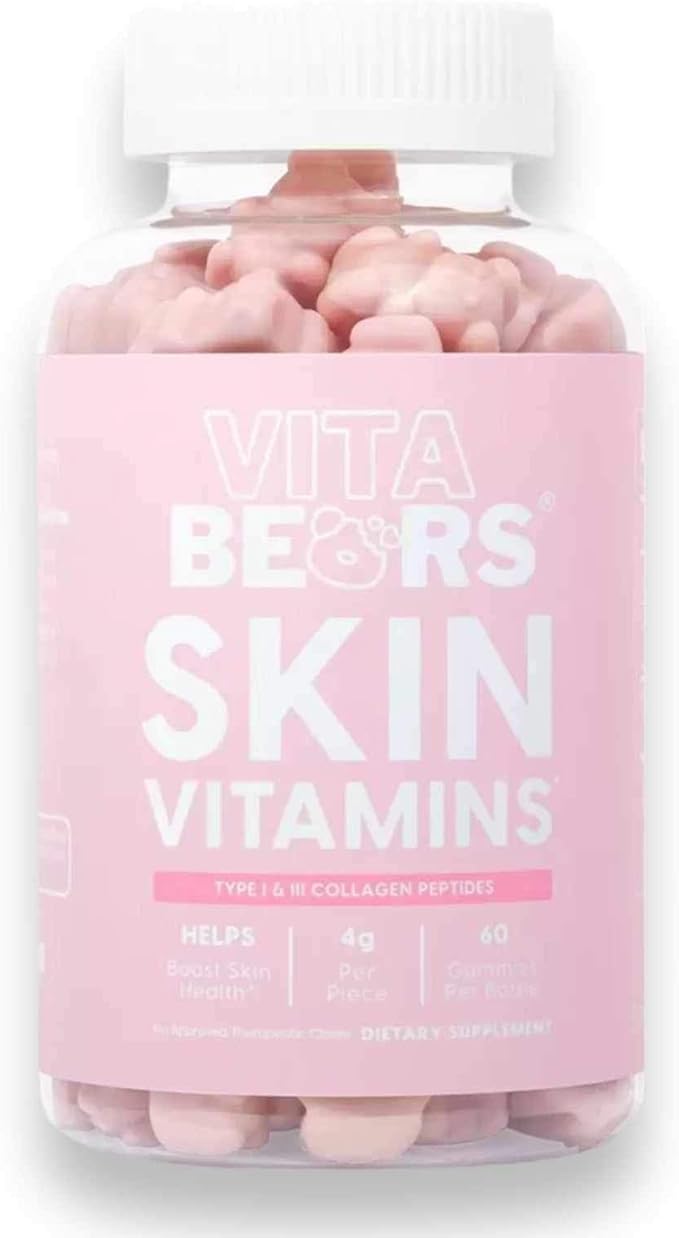 Vitabears Skin Vitamins Type 1 & 3 Collagen Peptides - 60 Gummies