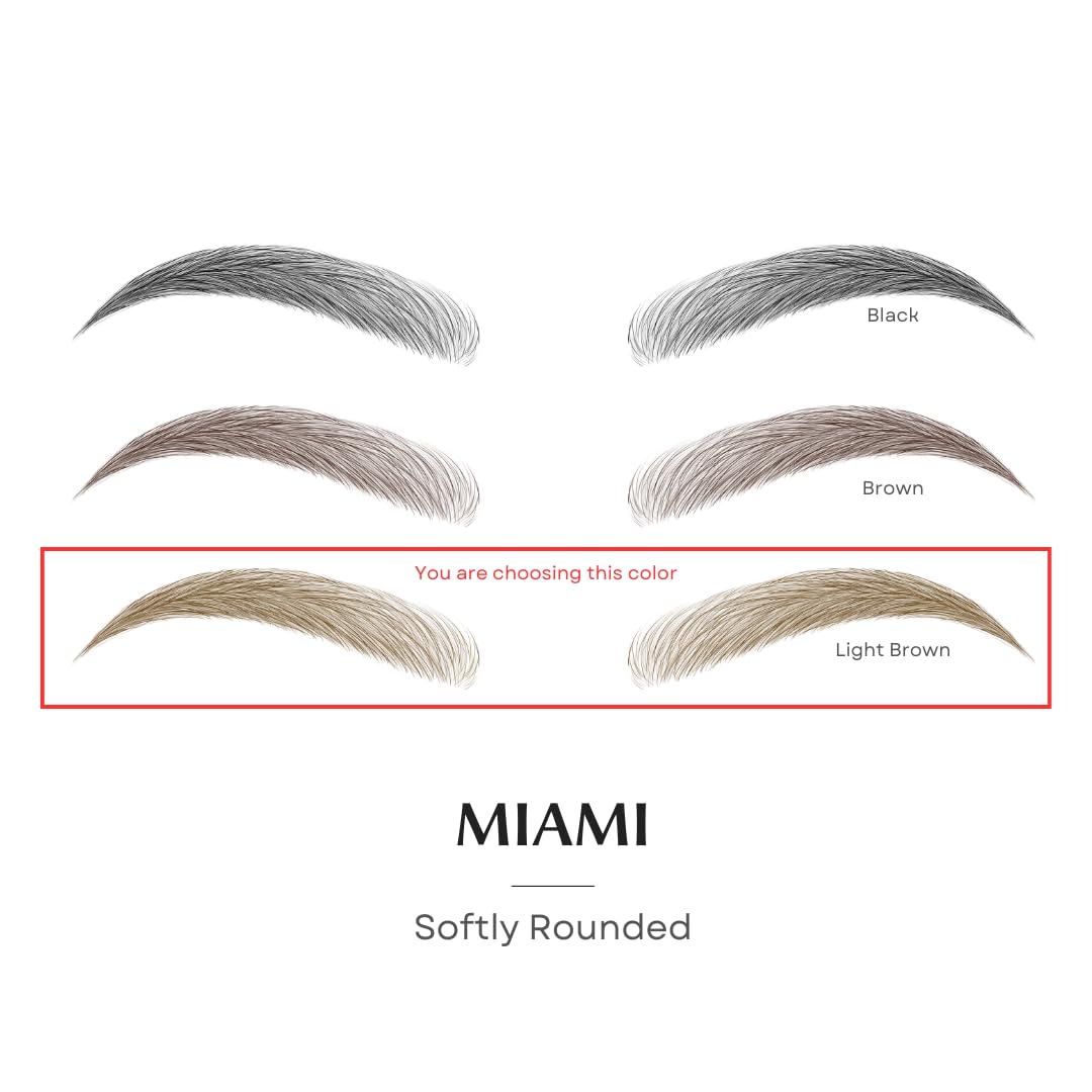 Bliss and Beyond USA, 2 sheets eyebrow tattoo waterproof sticker, Long Lasting, Natural Looking Fake Eyebrow for Alopecia, Chemo, Cancer. Same Size eyebrow tattoos (Dramatic Miami, Light Brown)