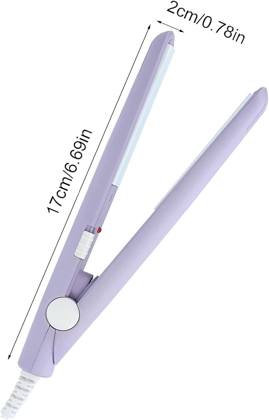 WenTigDY Hair Straightener, 2 in 1 Hair Curler, Mini Hair Straightener, Hairstyling Iron Heating Curler, Tourmaline Ceramic + Plastic, 190C, for Travel, Dormitory or Home (Purple)