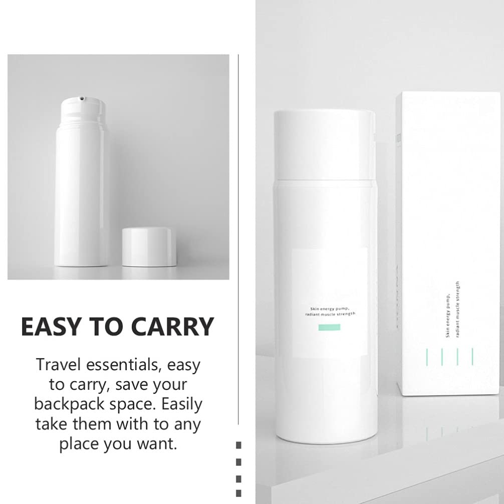 Beaupretty Airless Pump Lotion Bottle Set - 4 Refillable Travel Containers for Creams Serums & Moisturizers - Portable Dispenser for Toiletries Tsa Approved