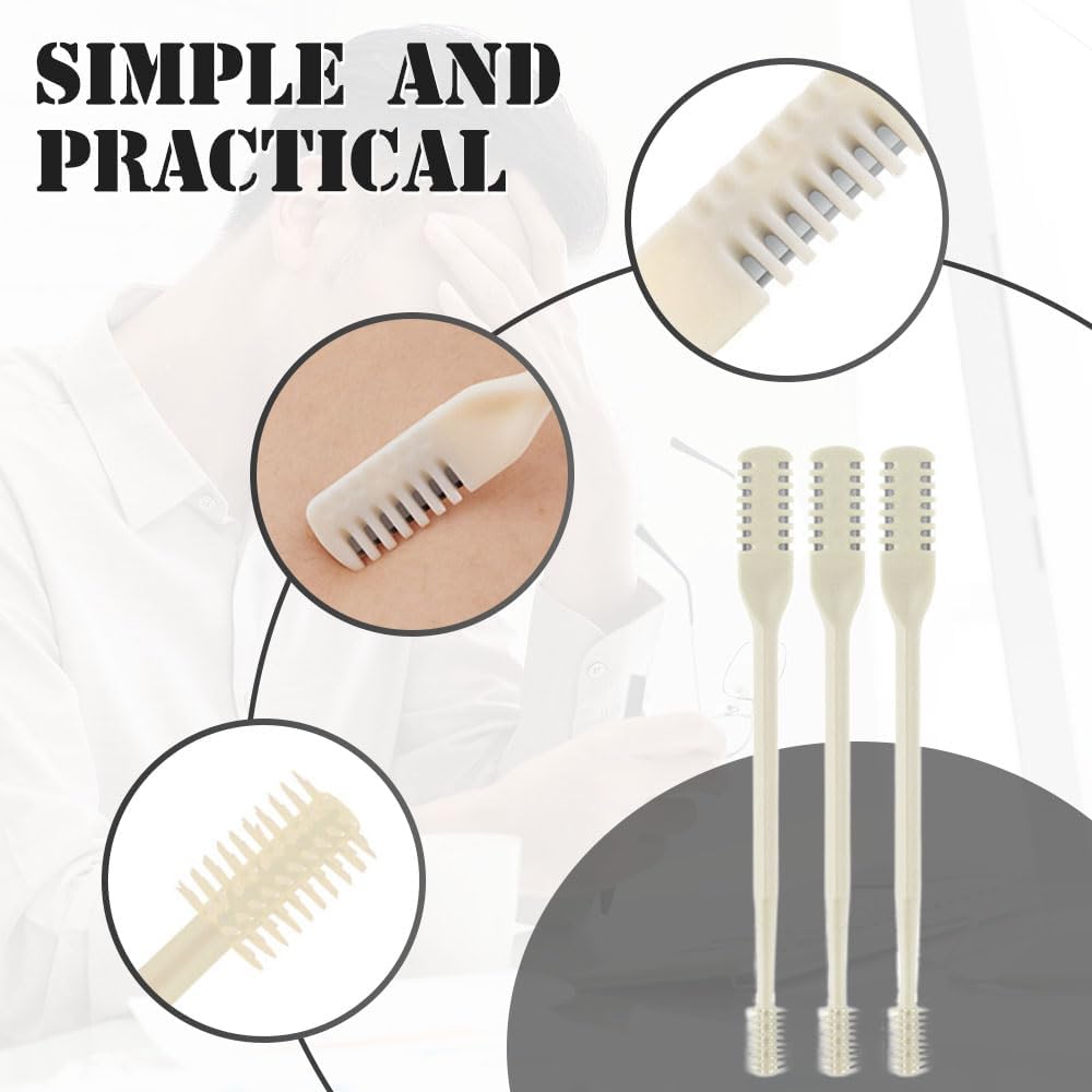 2025 Upgraded Nasal Hair Cutter, 2-in-1 Professional Nostril Hair Remover Tool, Sharp & Safe Double Sided Knife, 360° Rotating Nose Hairs Removal Trimmer Travel Essentials (Beige, 6PCS)