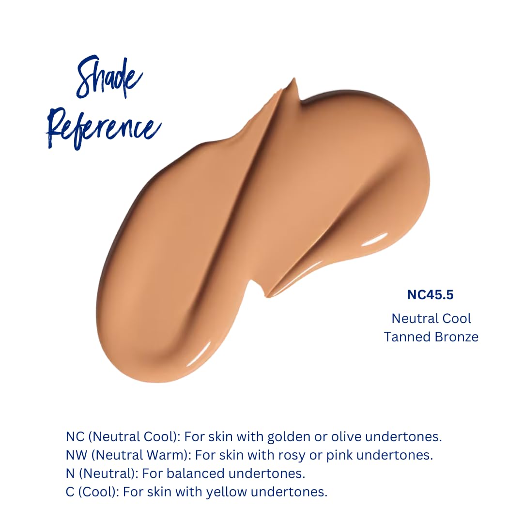 Best Bronze Bombshell Body Makeup - Tattoo Cover Up Makeup & Body Foundation Waterproof - Tattoo Concealer Waterproof for Scars, Varicose Veins Cover Up & Leg Foundation (NC45.5 Tanned Bronze)