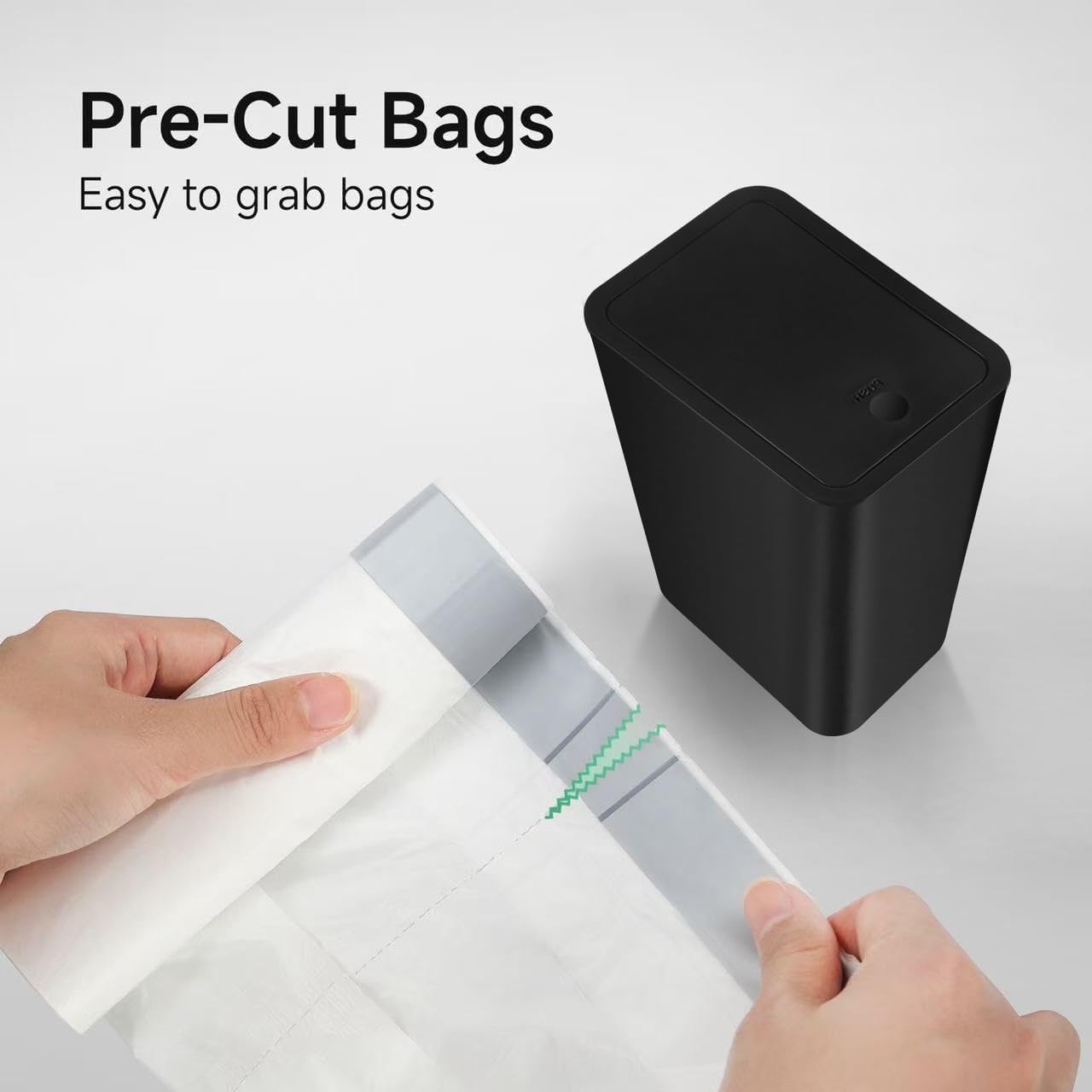 TIPGO Small Trash Bags Drawstring 2 Gallon, Pre-Cut Mini Garbage Bags for 2.0-2.6 Gallon Trash Bins, 120 Count (Code B)