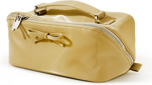 EACHY Travel Makeup Bag,Large Capacity Cosmetic Bags for Women,Waterproof Portable Pouch Open Flat Toiletry Bag Pattern Makeup Bag