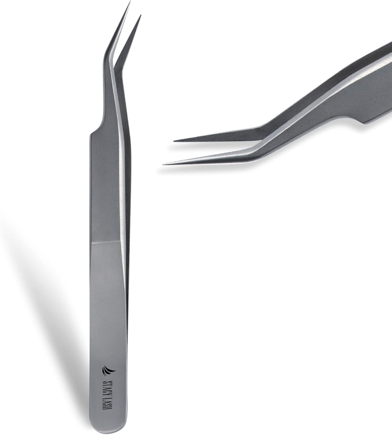 Stacy Lash STL-7 Curved Eyelash Extension Tweezers/Supplies for False Lashes Isolation & Volume Extensions/Precision Applicator Tool/Beauty Accessories/Sharp Tweezer Tip/Eyelashes Tools