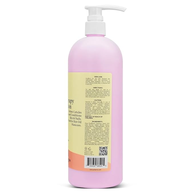 PRO NAIL - Healing Therapy Massage Lotion - Professional Pedicure, Body and Hot Oil Manicure, Infused with Natural Oils, Vitamins, Panthenol and Amino Acids (Mango, 32 Ounce)