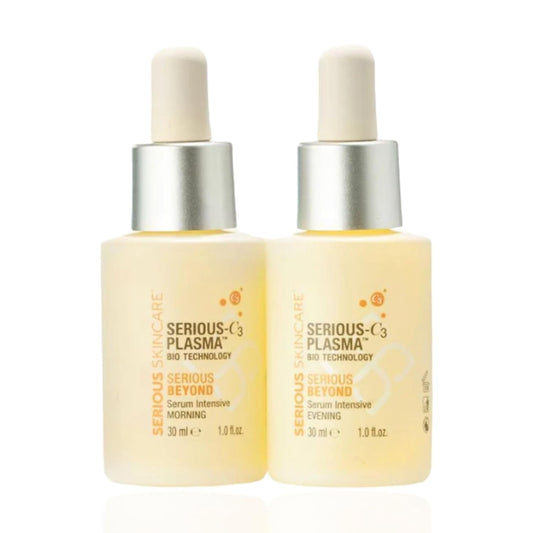 Serious Skincare - Beyond Intensive Vitamin C Serum for Face - 60 Day Facial Treatment for Healthy Glowing Skin and Brightening - Smoothes Lines, Pores and Fades Dark Spots - 2 Piece Anti-Aging Set