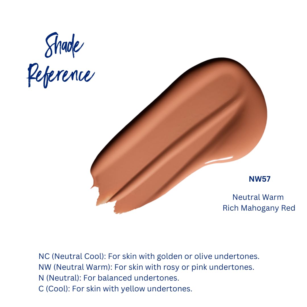 Best Bronze Bombshell Body Makeup - Tattoo Cover Up Makeup & Body Foundation Waterproof - Tattoo Concealer Waterproof for Scars, Varicose Veins Cover Up & Leg Foundation (NW57 Rich Mahogany Red)