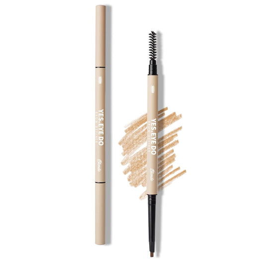 Blonde Eyebrow Pencil, Ultra Fine Blonde Eyebrow Pen for Women, Waterproof Retractable Brow Defineing Pen for Perfectly Filling Shaping Sculpting Sparse Brows, Long Wear, Sweatproof, YES.EYE DO