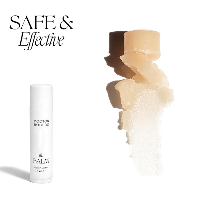 Doctor Rogers Lip Balm. Hydrating & Softening Lip Moisturizer for Very Dry Lips, Natural & Hypoallergenic, 0.15 Ounce (4.25 g) Tube