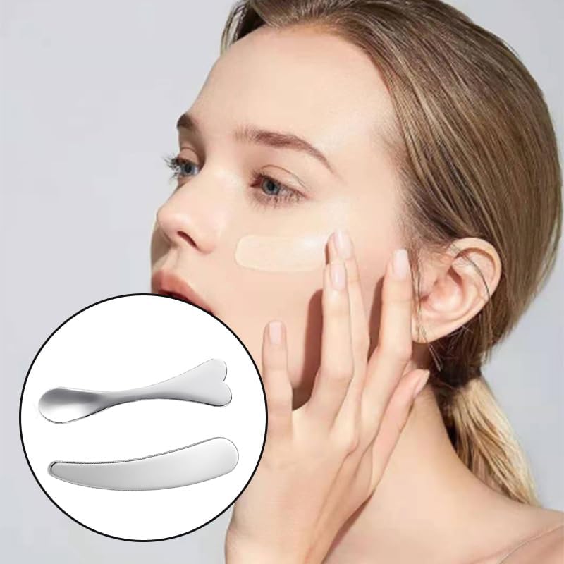 8Pcs Mini Stainless Steel Cosmetic Beauty Spatulas,Skincare Spatulas,Small Makeup Spatula, Makeup Cream Spoon,Mini Beauty Heart Spoons for Mixing and Sampling Masks Skin Care Creams Eye Cream