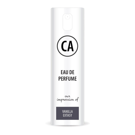 CA Perfume Impression of Vanilla Extasy for Women Eau De Parfum Amber Vanilla Scent Long Lasting Perfumes for Women Travel Size TSA Ready for Day and Night Wear 0.33 Fl Oz 10ml