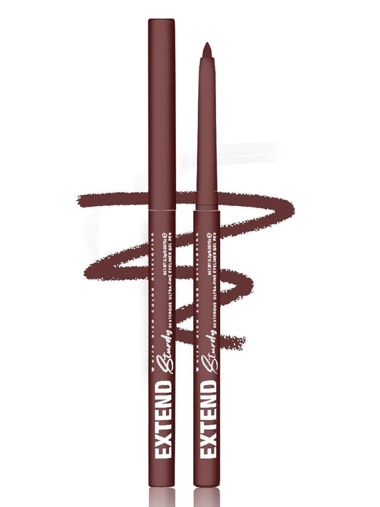 Burgundy Gel Glitter Eyeliner Pencil, Metallic Waterproof Smudge-Proof Creamy Retractable Smooth Eye Liner pen, Hypoallergenic Long Lasting Eyeliner Brightener Pen Crayon Eye Makeup Gift for Women#07