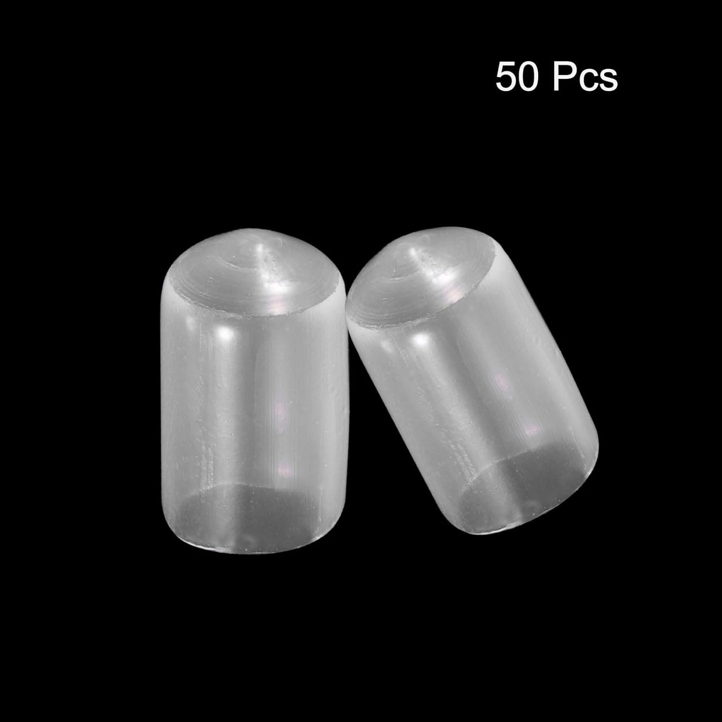 uxcell 50pcs Rubber End Caps 9.5mm(3/8 inch) ID Vinyl PVC Round Tube Bolt Cap Cover Screw Thread Protectors Clear