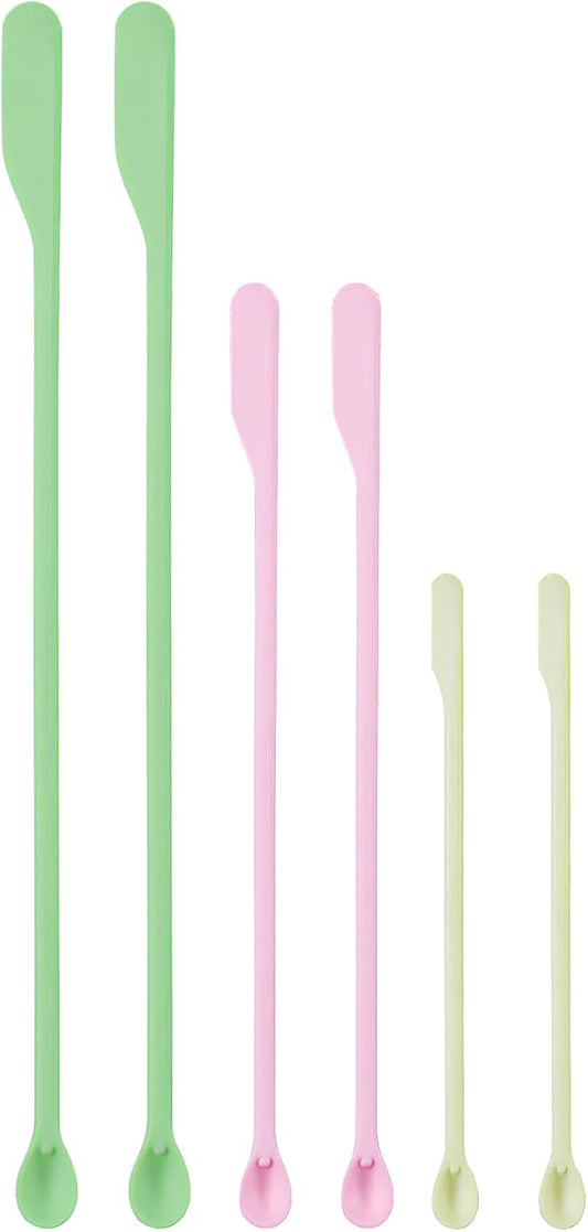 Makeup Spatula Set – 6 Pack Silicone Jar Scraper in Mini, Small, Large Sizes for Cosmetics, Lotion, Food Bottles & Skincare Jars (Multicolor)