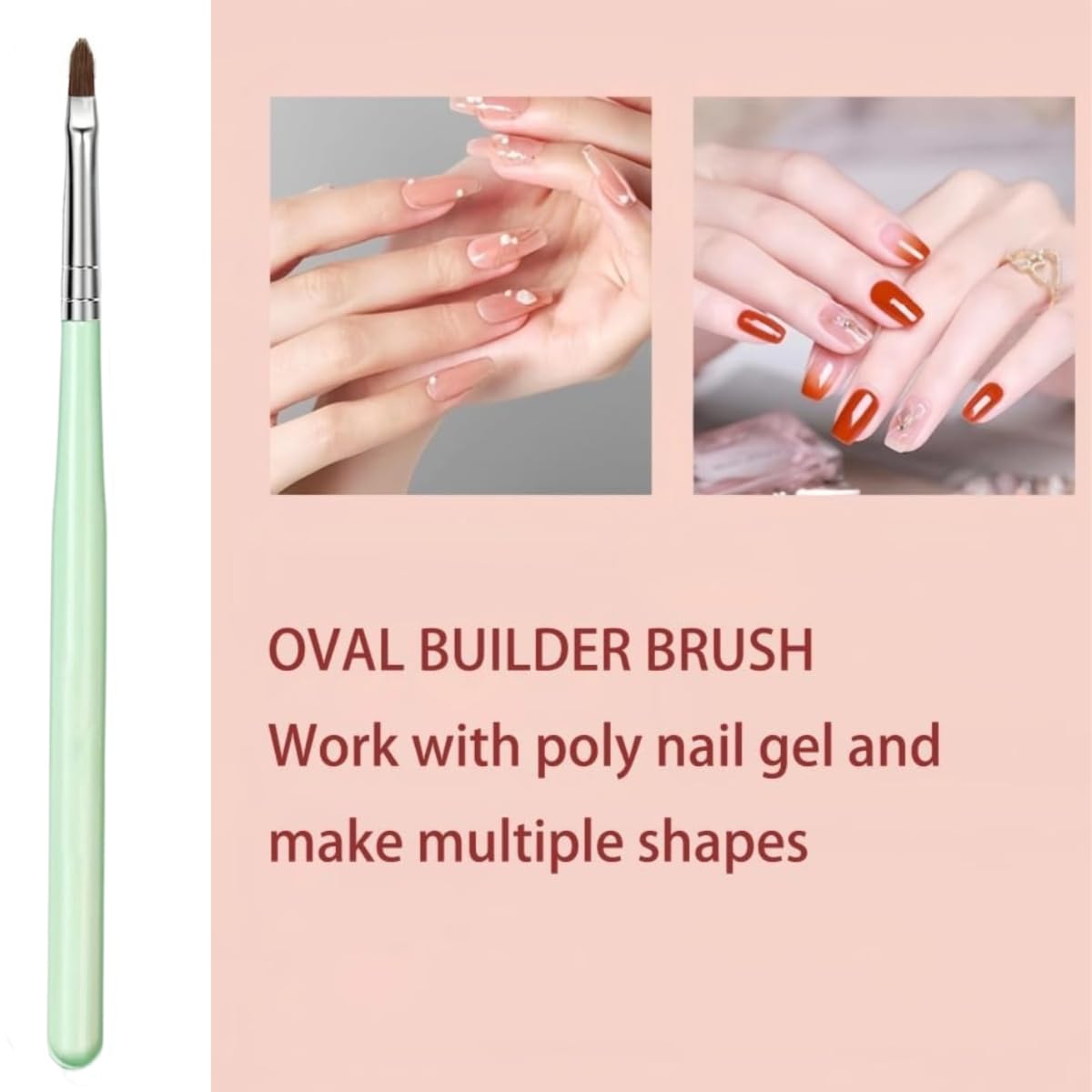 Nail Art Brushes, 6PCS Nail Design Painting Brush Sets with Nail Polish Brush Nail Liner Brush Nail Extension Gel Brush Builder Nail Gel Brush and Nail Dotting Tool for DIY Nail Art